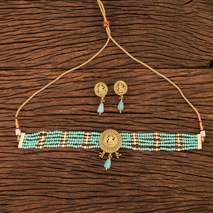 Antique Plain Gold Necklace With Gold Plating 210918