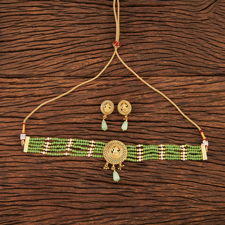 Antique Plain Gold Necklace With Gold Plating 210918