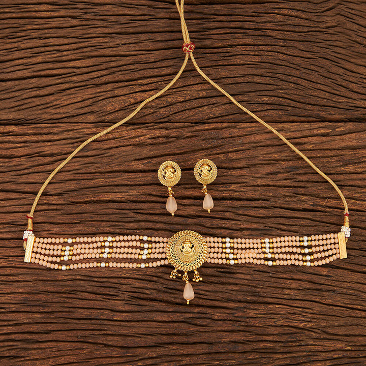 Antique Plain Gold Necklace With Gold Plating 210918