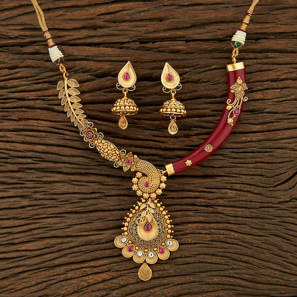 Antique Designer Necklace With Gold Plating 210960