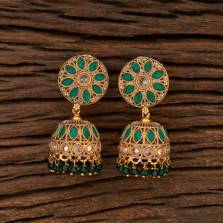 Antique Jhumki With Gold Plating 211045