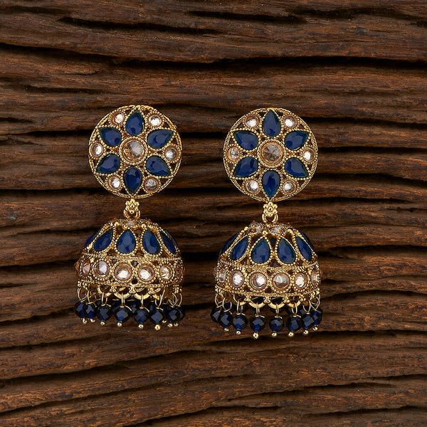211053 Antique Delicate Earring With Mehndi Plating