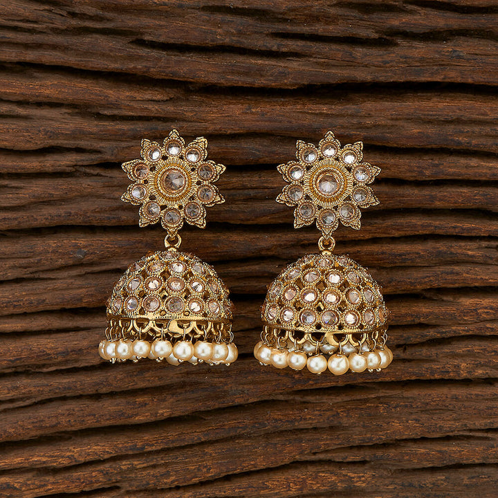 Antique Delicate Earring With Mehndi Plating 211056