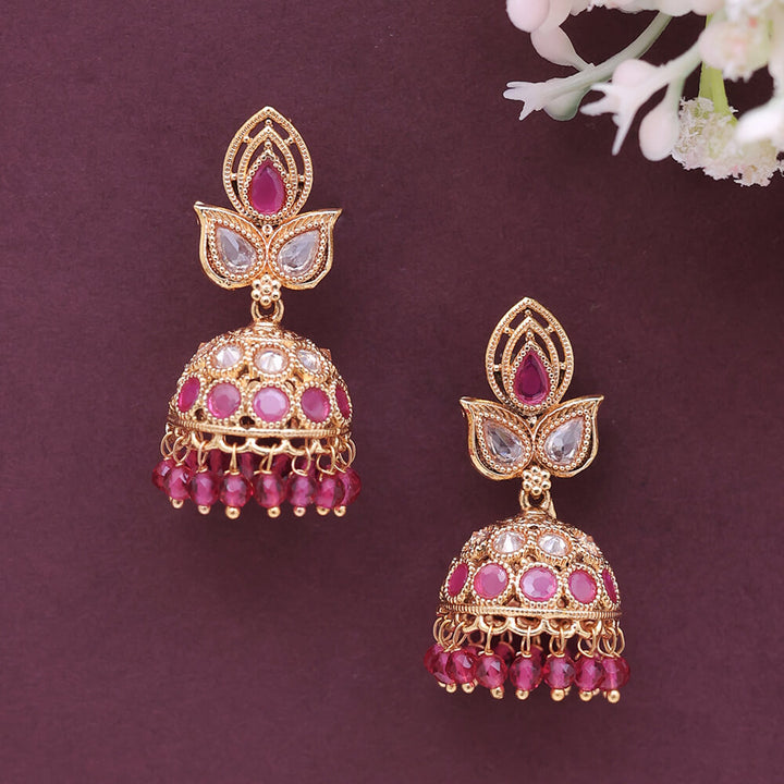Antique Delicate Earring With Gold Plating 211599