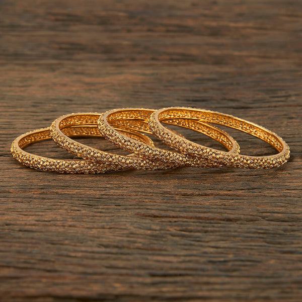 211723 Antique Plain Gold Bangles With Gold Plating