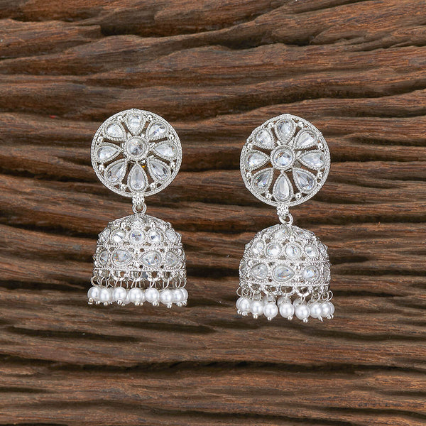 Antique Jhumki With Rhodium Plating 211787