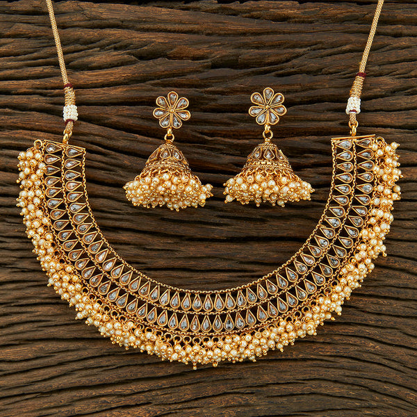 Antique Pearl Necklace With Gold Plating 211857