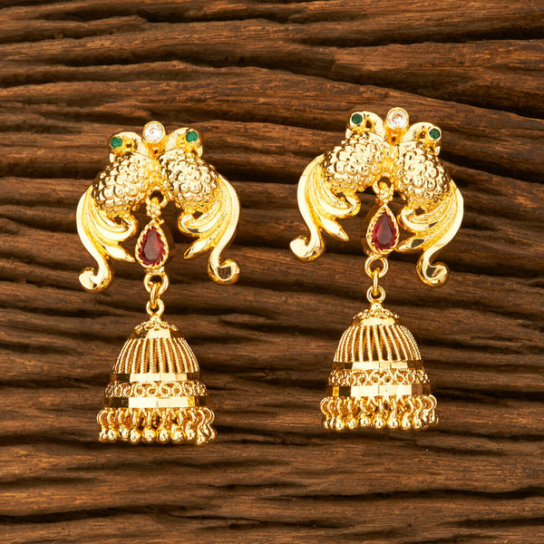 Antique Peacock Earring With Gold Plating 212043