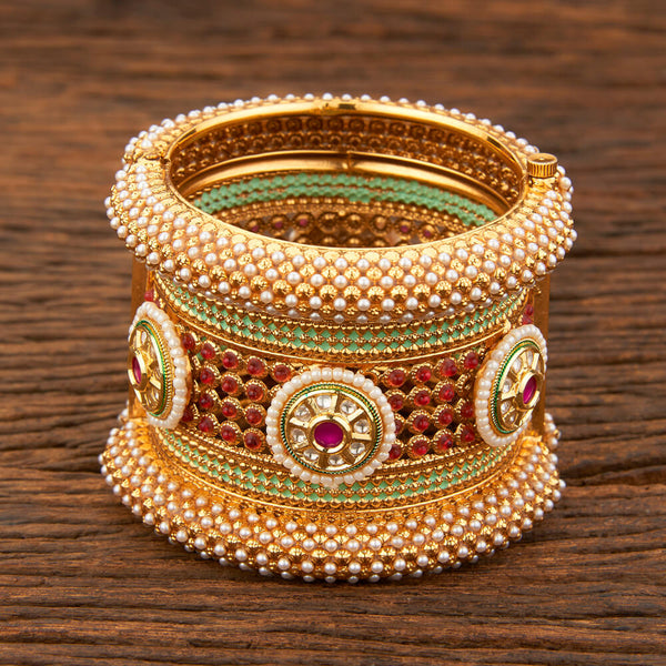 Antique Openable Bangles With Gold Plating 212215