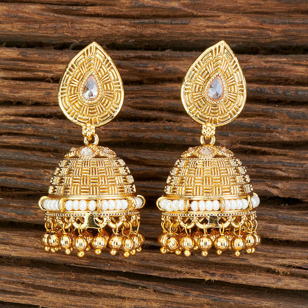 Antique Moti Earring With Gold Plating 212394