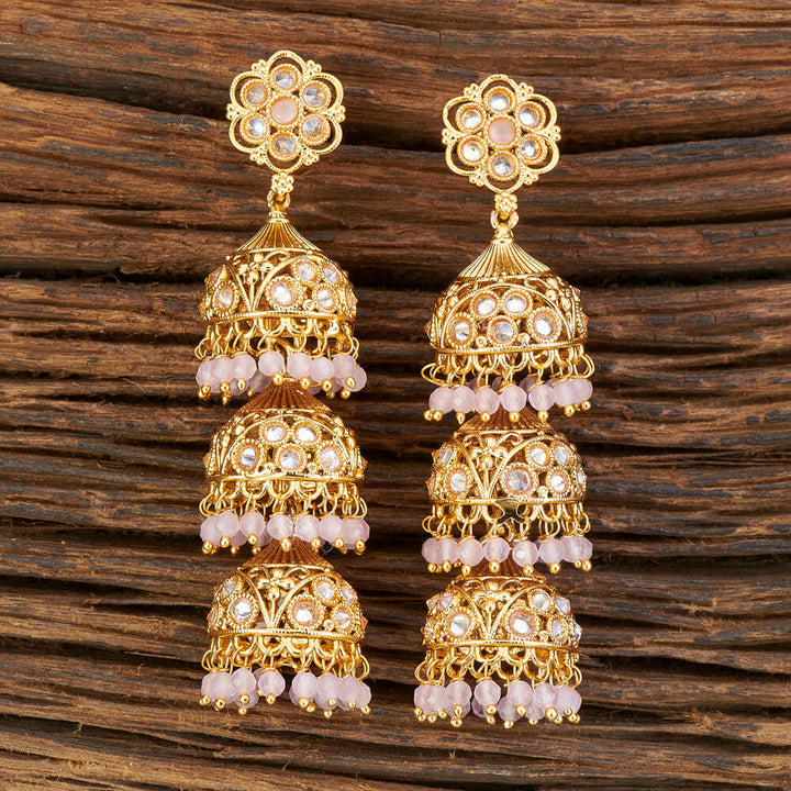 Antique Long Earring With Gold Plating 212396