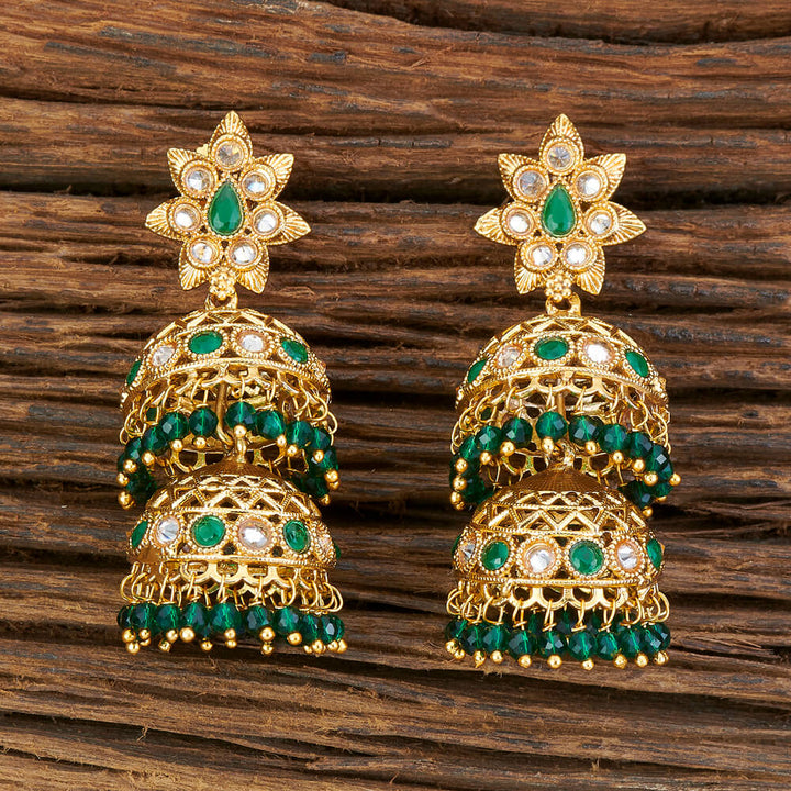 Antique Jhumki With Gold Plating 212398