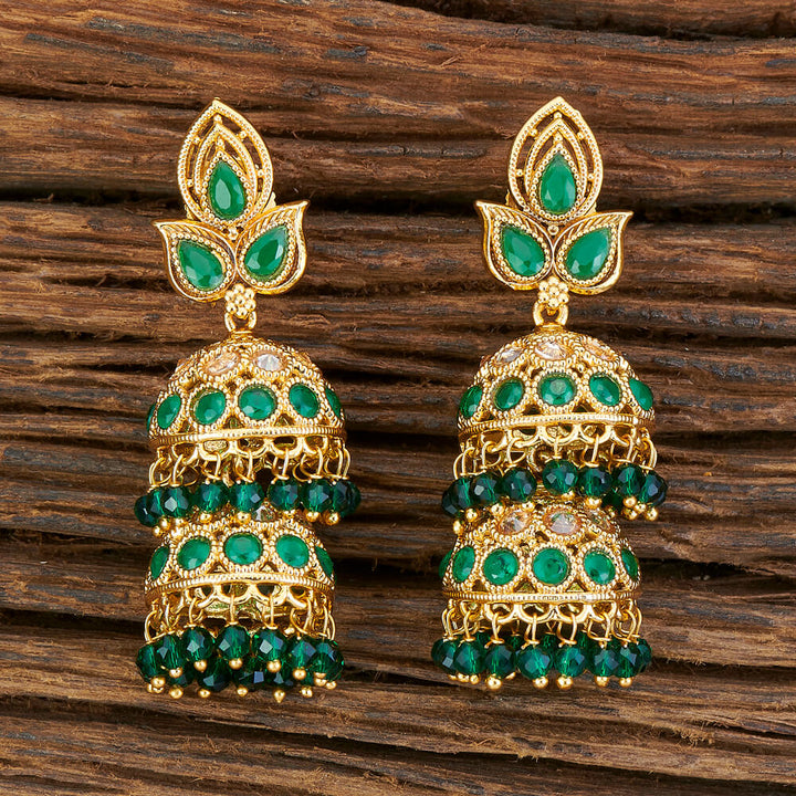Antique Jhumki With Gold Plating 212399