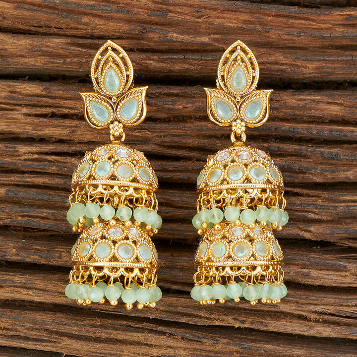 Antique Jhumki With Gold Plating 212399