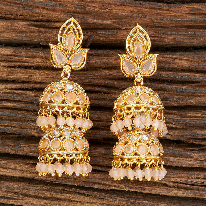 Antique Jhumki With Gold Plating 212399