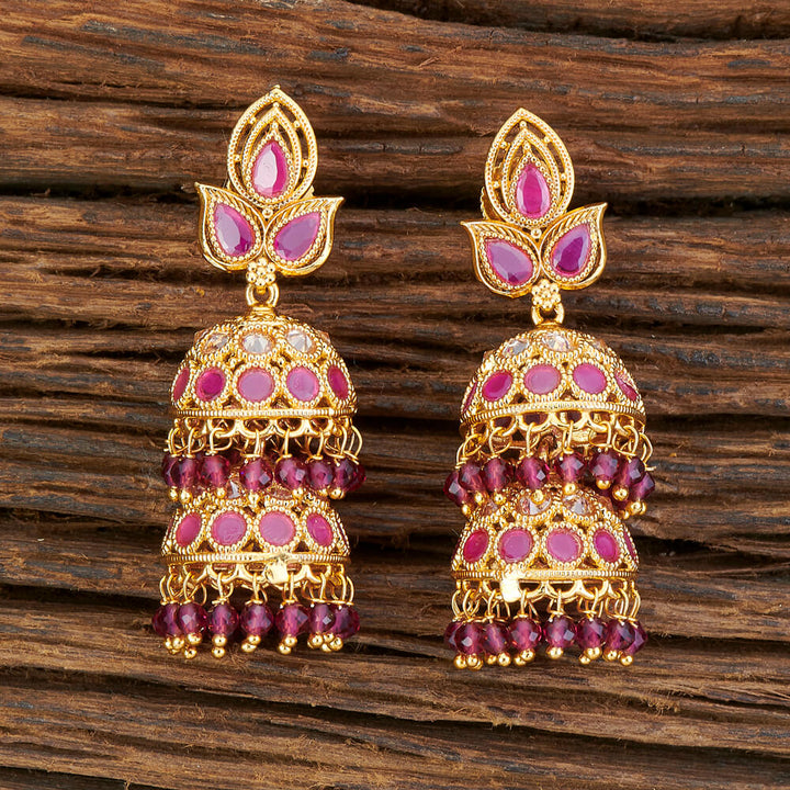 Antique Jhumki With Gold Plating 212399