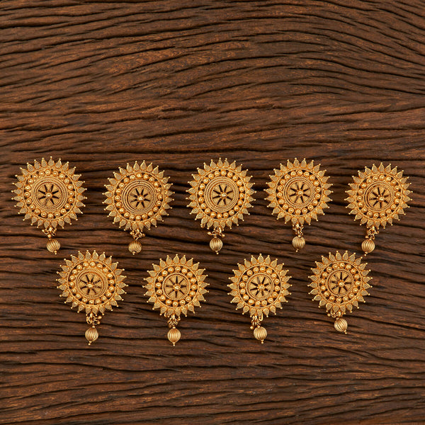 212405 Antique Plain Gold Hair Brooch With Gold Plating