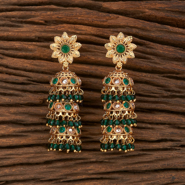 Antique Triple Jhumki With Gold Plating 212501