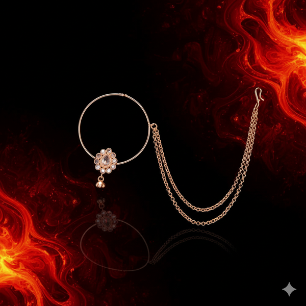 212574 Antique Pressing Nose Ring With Rose Gold Plating