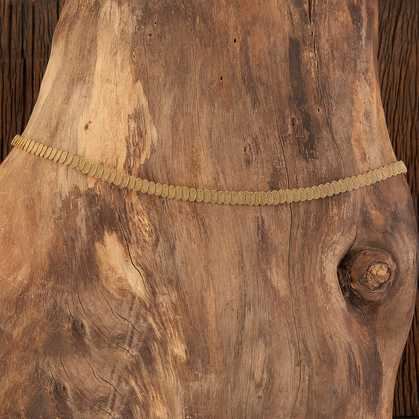 212622 Antique Plain Gold Belt With Gold Plating