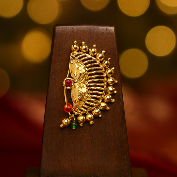 212653 Antique Maharashtrian Nath With Gold Plating
