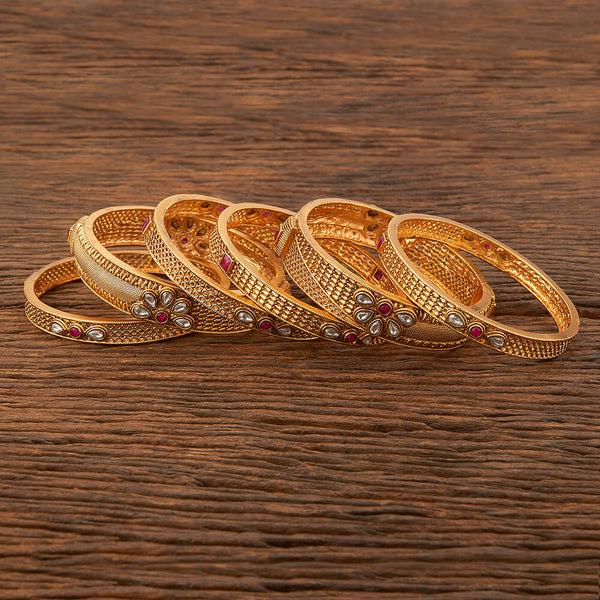Antique Classic Bangles With Matte Gold Plating 212872