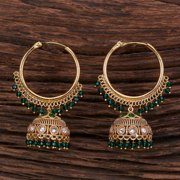 212920 Antique Jhumki With Gold Plating