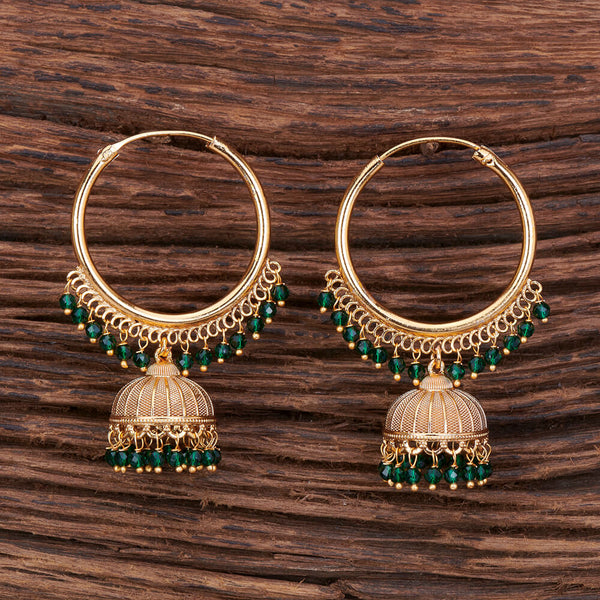 213078 Antique Jhumki With Gold Plating