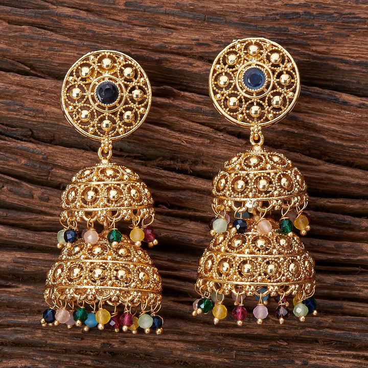 Antique Double Jhumki With Gold Plating 213103