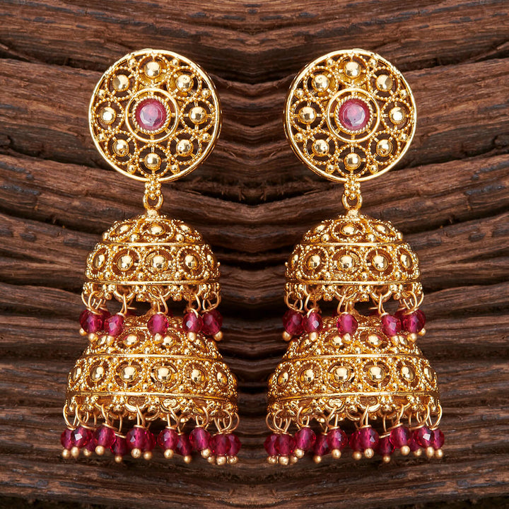 Antique Double Jhumki With Gold Plating 213103