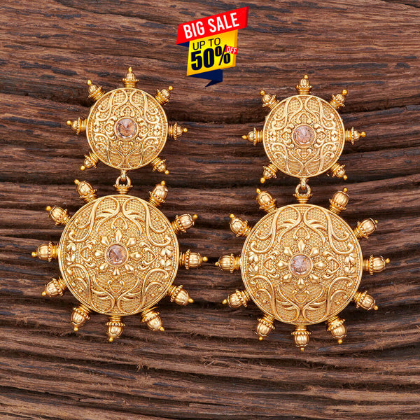 Antique Moti Earring With Matte Gold Plating 213191