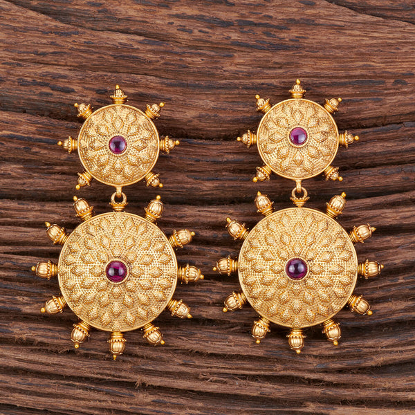 Antique Classic Earring With Matte Gold Plating 213192