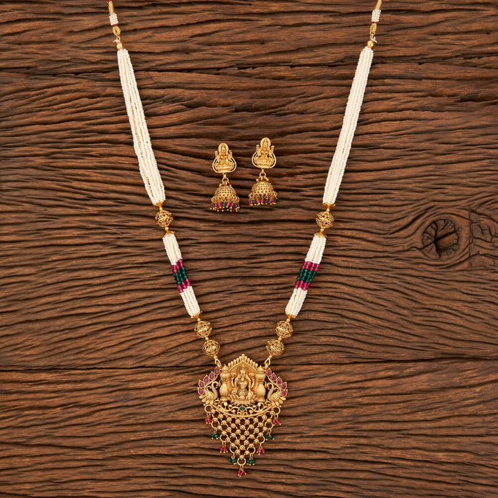 Antique Temple Pendant Set With Gold Plating 213266