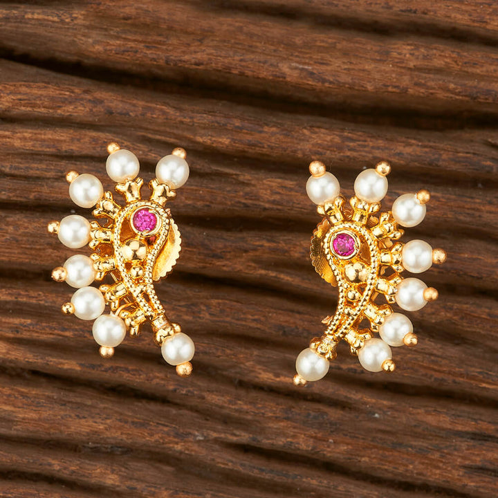 Antique Moti Earring With Gold Plating 213300