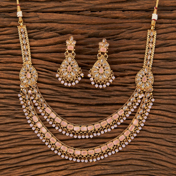 Antique 2 Line Necklace With Gold Plating 213473