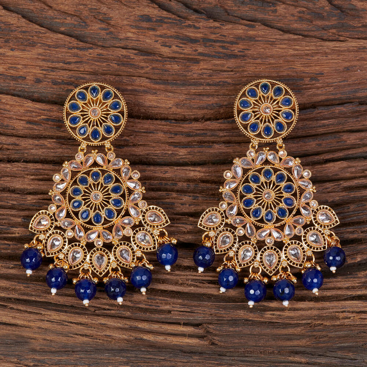 Antique Long Earring With Gold Plating 213606