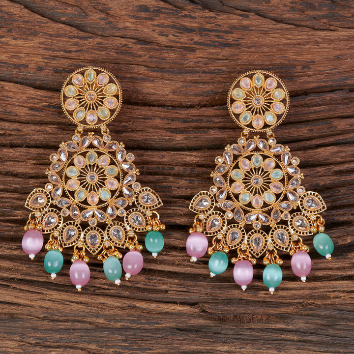 Antique Long Earring With Gold Plating 213606