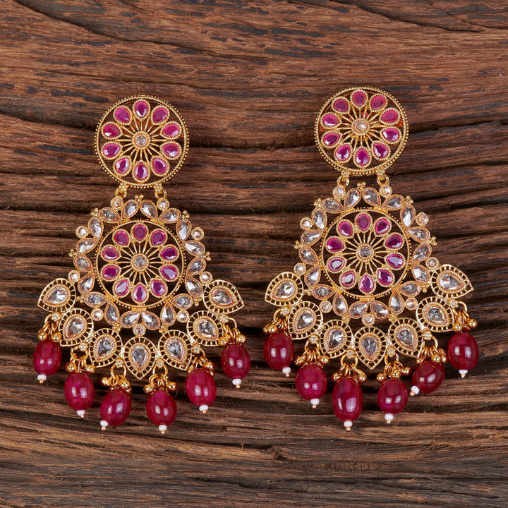 Antique Long Earring With Gold Plating 213606