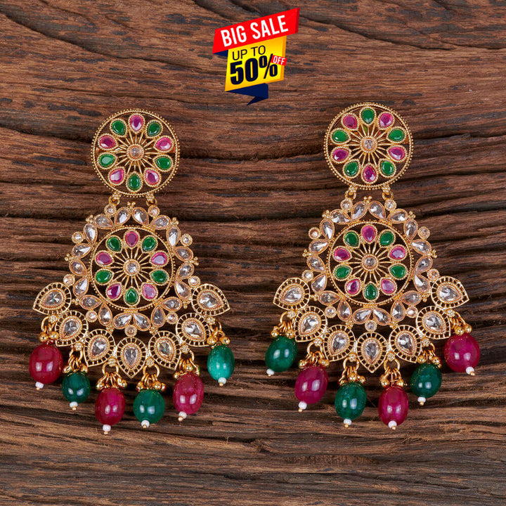 Antique Long Earring With Gold Plating 213606