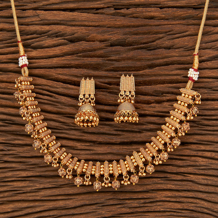 Antique Choker Necklace With Gold Plating 213698