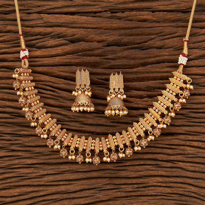 Antique Choker Necklace With Gold Plating 213698