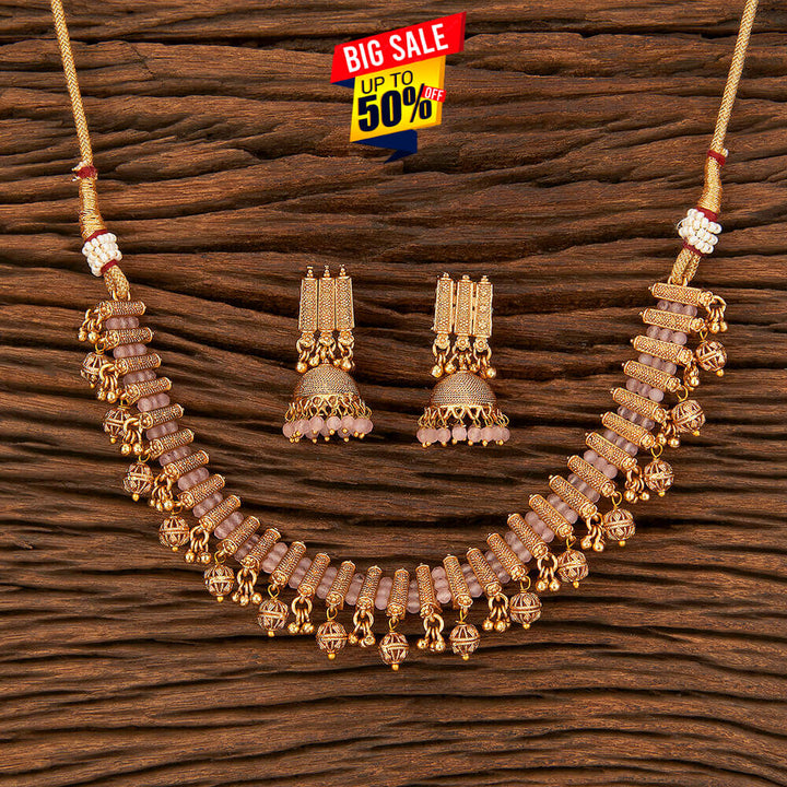 Antique Choker Necklace With Gold Plating 213698