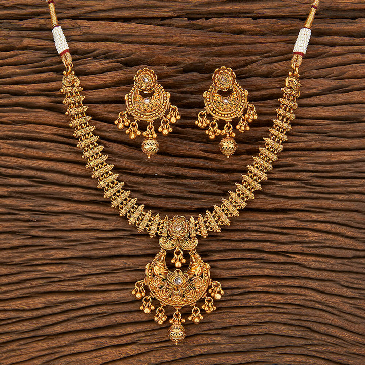 Antique Classic Necklace With Matte Gold Plating 213869