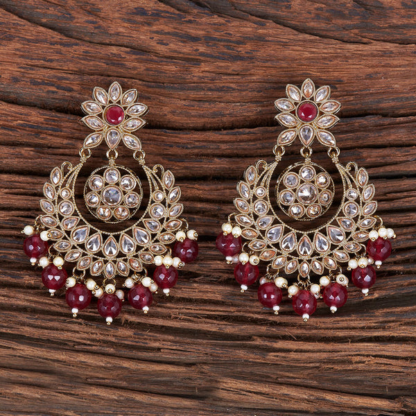 Antique Pearl Earring With Mehndi Plating 214025