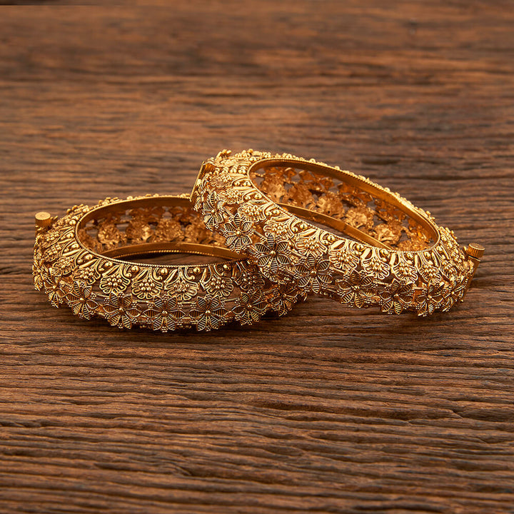 Antique Plain Gold Bangles With Gold Plating 214035