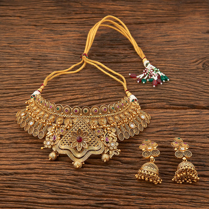 Antique Mukut With Matte Gold Plating 214133