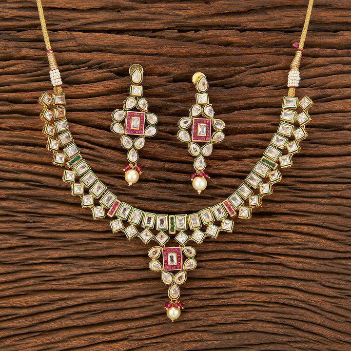 Antique Meenakari Necklace With Gold Plating 214221