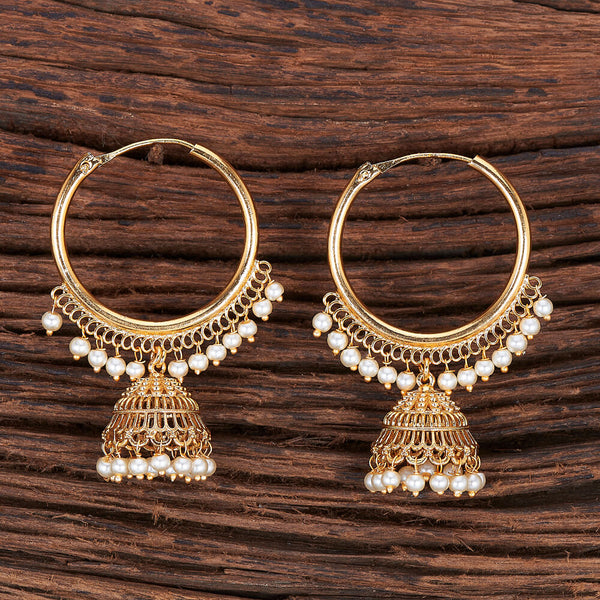 Antique Plain Gold Earring With Gold Plating 214287