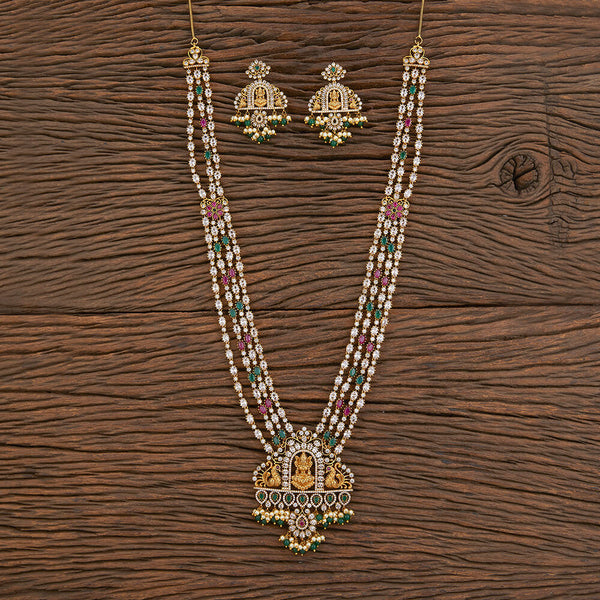 Antique Temple Necklace With Matte Gold Plating 214408