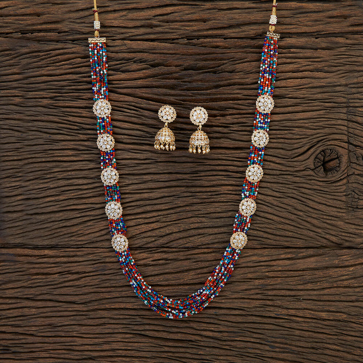 Antique Long Necklace With Gold Plating 214717